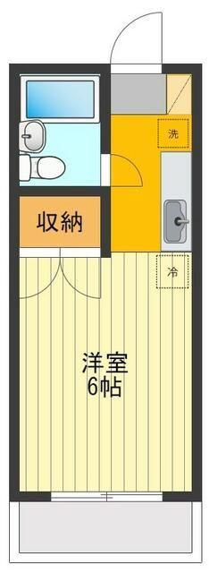 ハイツベルグラント(1K/4階)の間取り写真