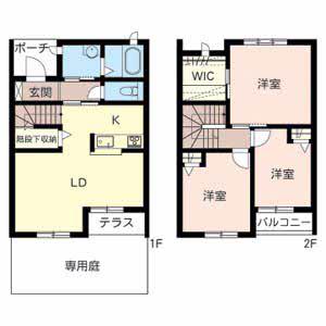 ディアス福泉(3LDK/1階)の間取り写真