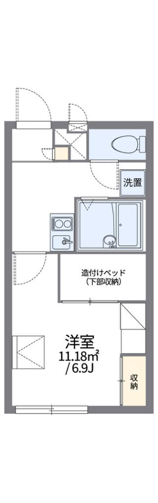 レオパレスリリー(1K/1階)の間取り写真