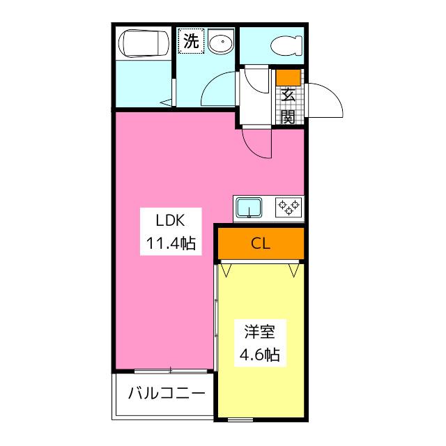 MUGINO BASE(1LDK/1階)の間取り写真