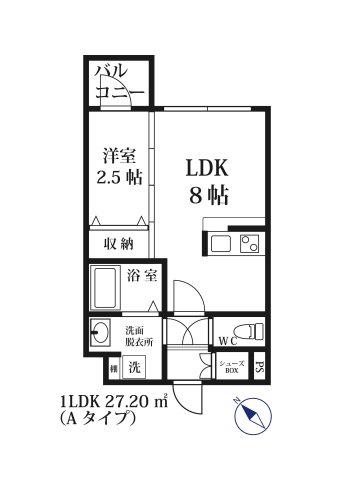 MODERNPALAZZO 山王GROW(1LDK/5階)の間取り写真