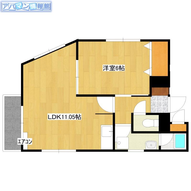 コンフォート関屋(1LDK/2階)の間取り写真