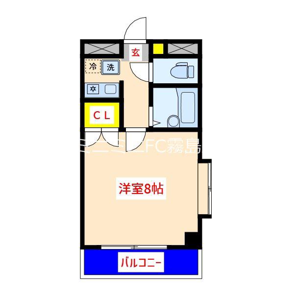 H&Iドミール(1K/2階)の間取り写真