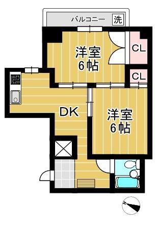 ワコーレ東十条マンション(2DK/1階)の間取り写真