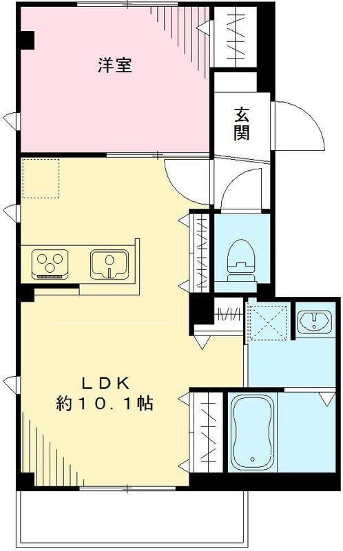 CASA ARIESカーサアリエス(1LDK/2階)の間取り写真