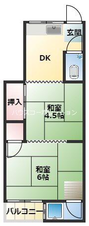 坂田文化(2DK/1階)の間取り写真