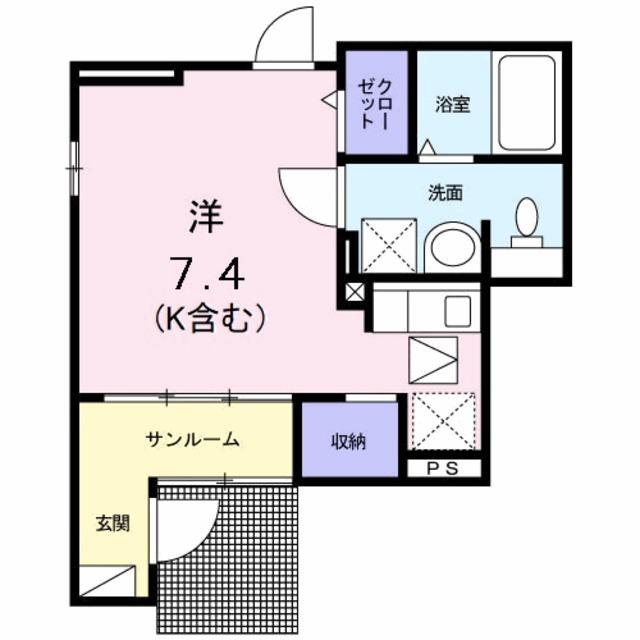 カルム聖蹟(ワンルーム/2階)の間取り写真