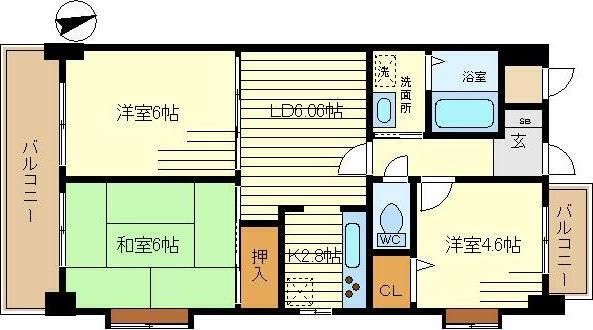 ストークマンション中山(3LDK/2階)の間取り写真