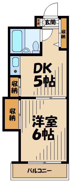ブルーリーフ・K(1DK/2階)の間取り写真
