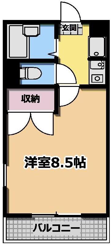 ノベル ヨコハマ スゲタ(1K/3階)の間取り写真