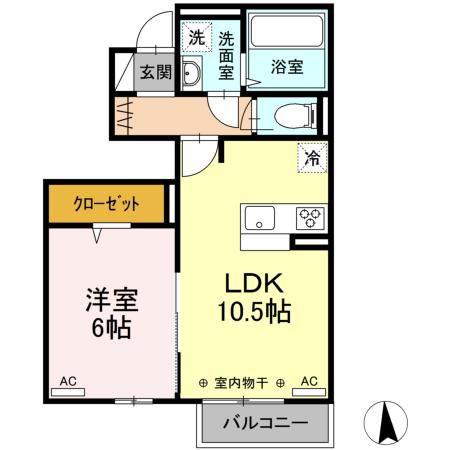 エスペランサ(1LDK/1階)の間取り写真