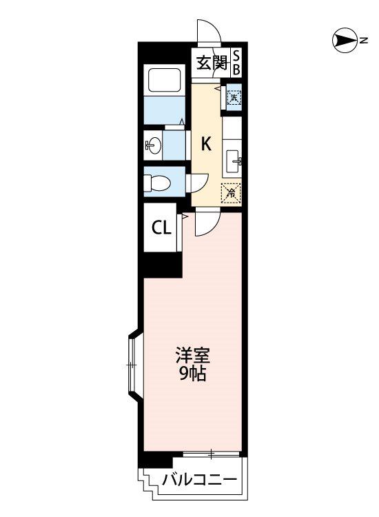 NKビル(1K/7階)の間取り写真