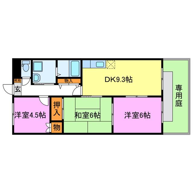 APIANT華(3DK/1階)の間取り写真