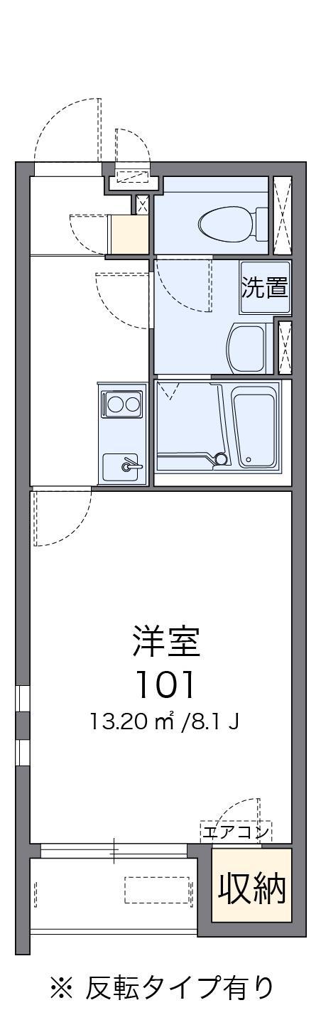 クレイノクレール(1K/2階)の間取り写真