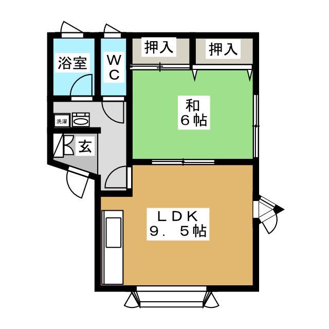ポートビュー(1LDK/2階)の間取り写真