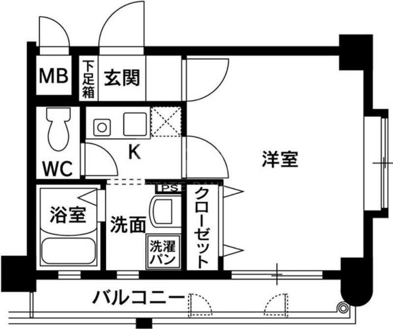 シャルム藤崎(1K/4階)の間取り写真