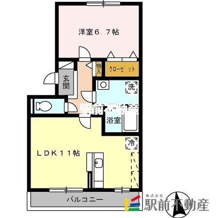 オータムプラッツ(1LDK/2階)の間取り写真