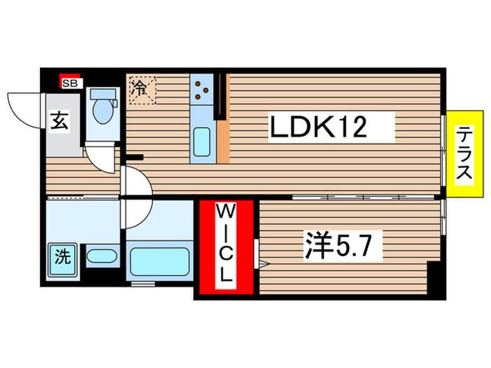 SIEBEN YOTSUYA(1LDK/1階)の間取り写真