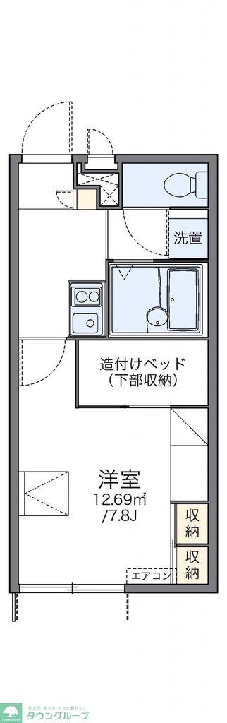 レオパレスグランドヒルズ(1K/1階)の間取り写真