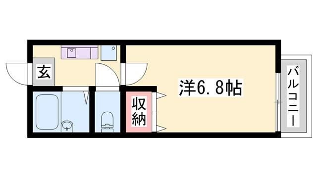 クリエイト興浜(1K/1階)の間取り写真