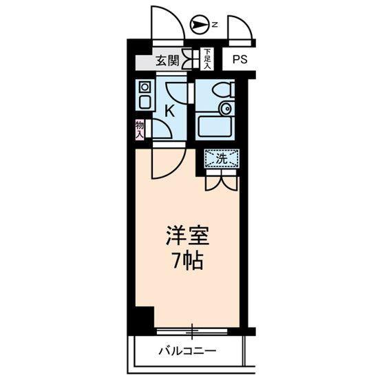 グローリア初穂桜台II(1K/1階)の間取り写真