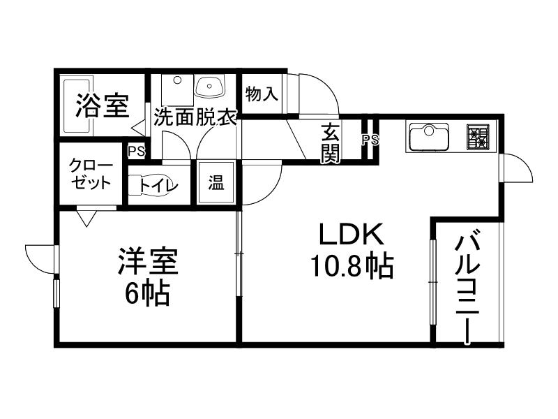 アマンドメゾン(1LDK/2階)の間取り写真