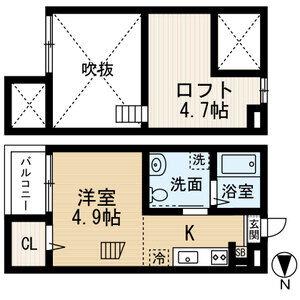 HOUSING COMPLEX T2ハウジン(ワンルーム/2階)の間取り写真