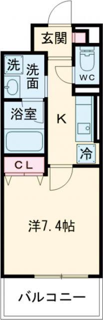 ファスティーナ本陣(1K/1階)の間取り写真