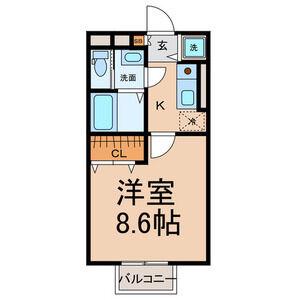 ノースEN LIGHTS 藤ヶ丘(1K/1階)の間取り写真
