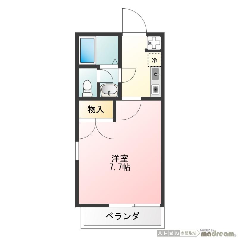 コート溝の口II(1K/2階)の間取り写真