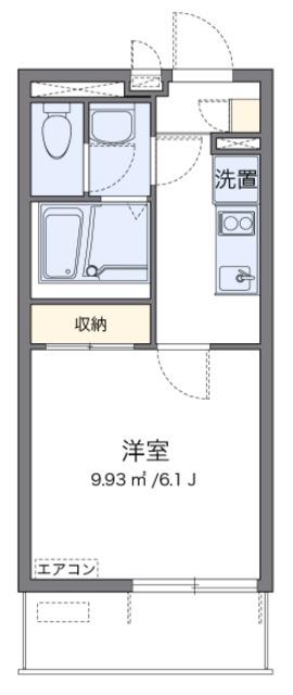 クレイノ栞(1K/1階)の間取り写真