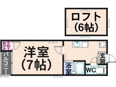 センドック井尻(1K/1階)の間取り写真