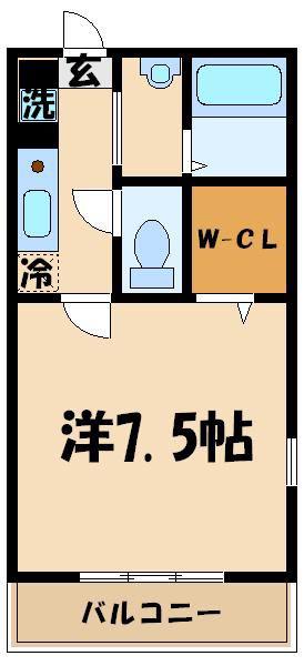 ワンリーフ柴崎(1K/1階)の間取り写真