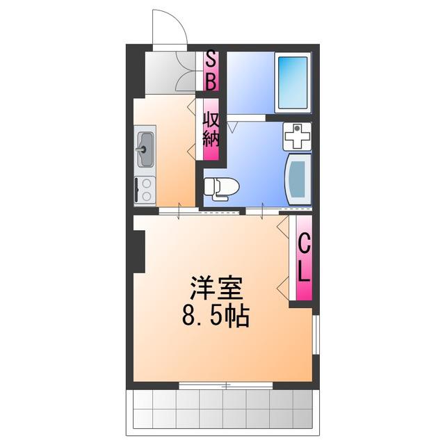 RE-LIFE阪南(1K/1階)の間取り写真