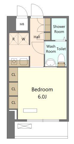 TOTSU RESIDENCE SHIBA(1K/4階)の間取り写真