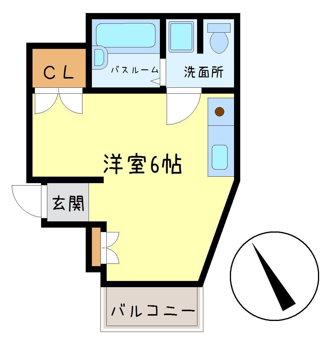 DER WINKEL.Y2 江原(ワンルーム/3階)の間取り写真