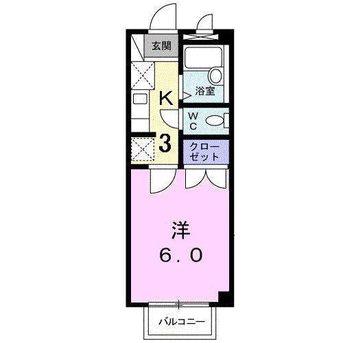 アヴィニールA(1K/2階)の間取り写真