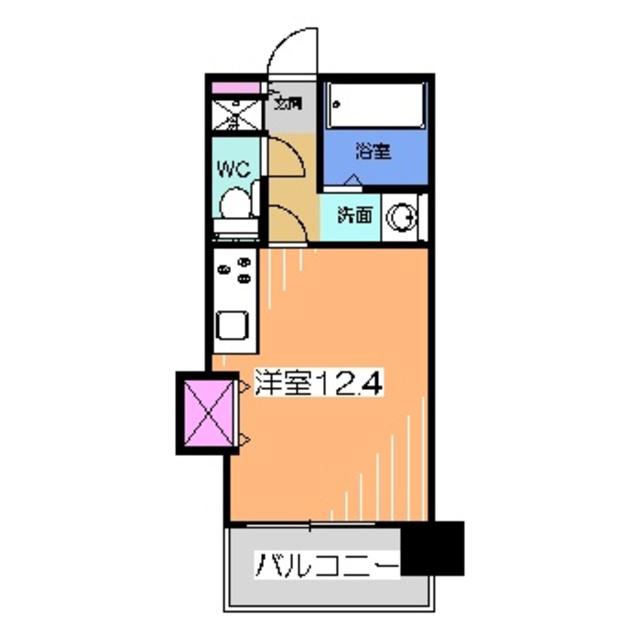 ワイズアーク三国ヶ丘(ワンルーム/8階)の間取り写真