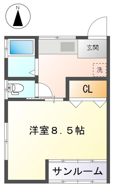 コーポ・さくら(1K/2階)の間取り写真