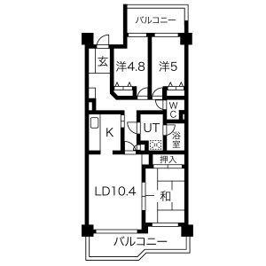 エクセレンス志賀本通(3LDK/5階)の間取り写真