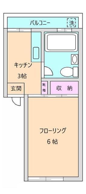ホワイトビル(1K/5階)の間取り写真