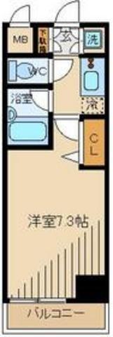 スパシエルクス本所吾妻橋(1K/4階)の間取り写真