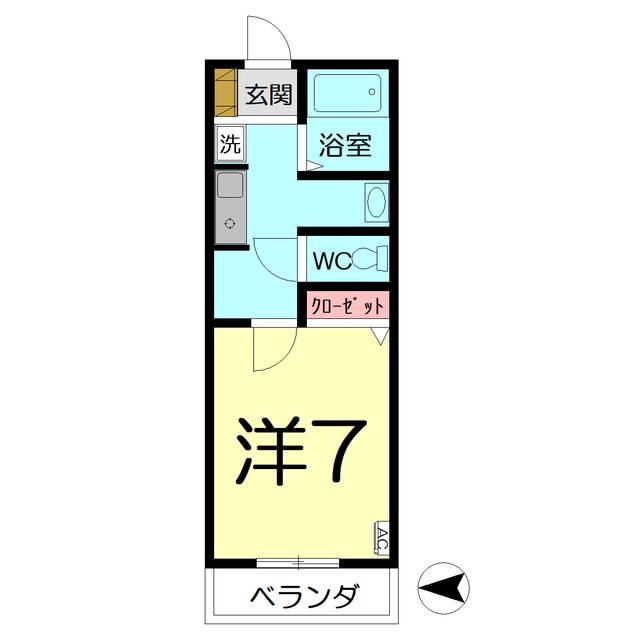 アイランドヴレマンション(1K/2階)の間取り写真