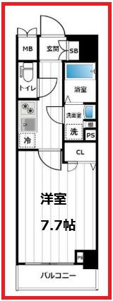 クレストタップ東十条(1K/4階)の間取り写真