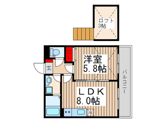 デンドライト(1LDK/2階)の間取り写真