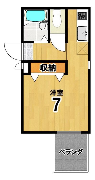 北白川BCBGCLUB(ワンルーム/1階)の間取り写真