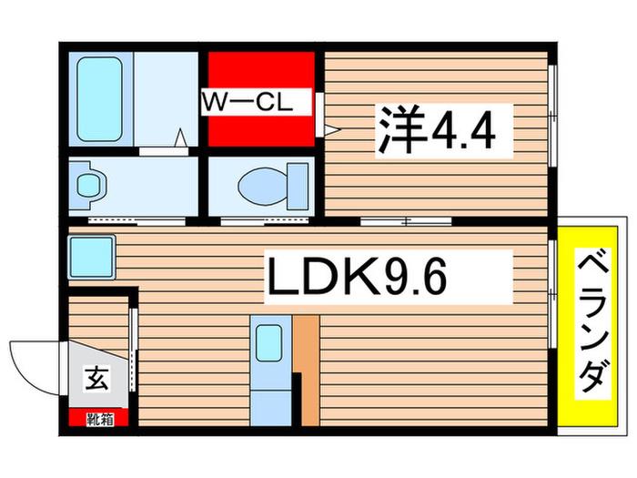 クレストIII(1LDK/1階)の間取り写真