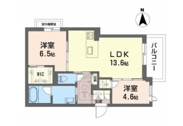 シャーメゾンフラット ヒル(2LDK/3階)の間取り写真