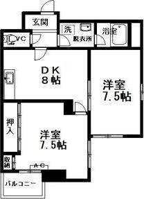 ACCESSSTREET(2DK/8階)の間取り写真