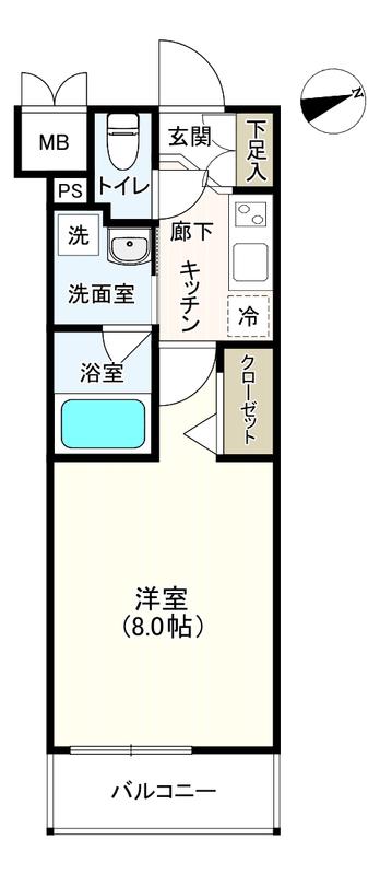 ハーモニーレジデンス新宿御苑 THE ウエスト(1K/4階)の間取り写真